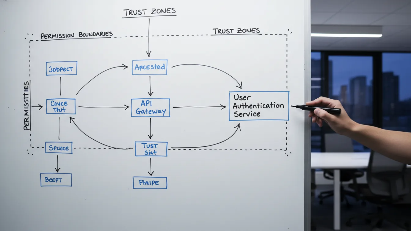 Clean whiteboard diagram of system architecture