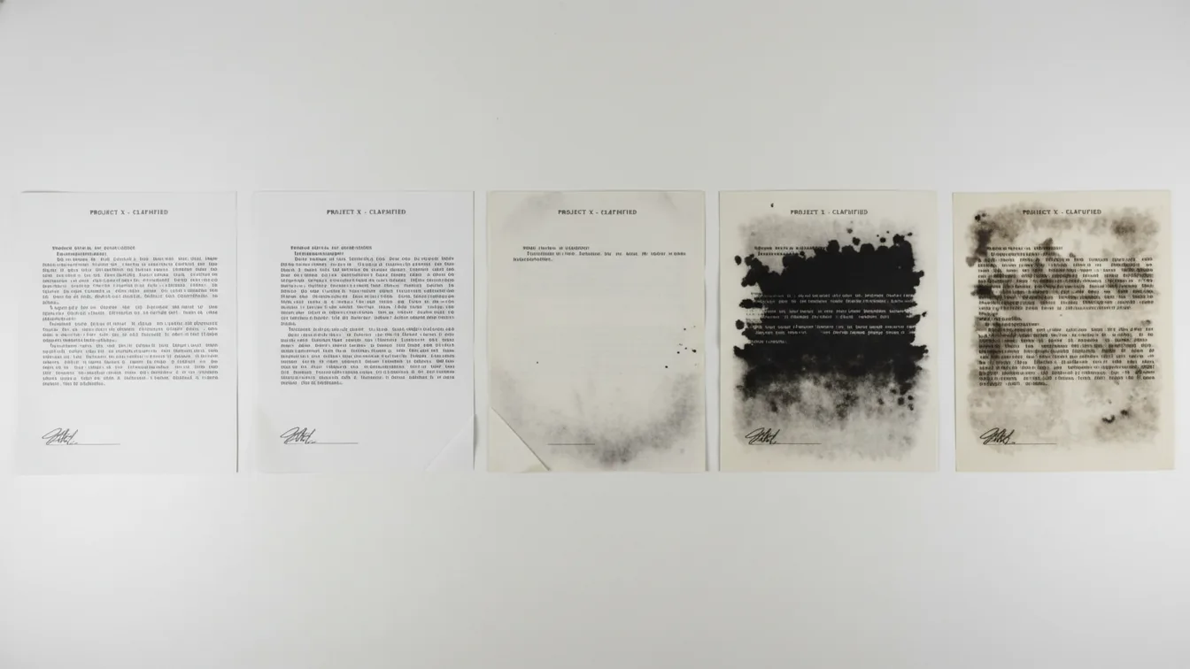 Five photocopies each more degraded than the last