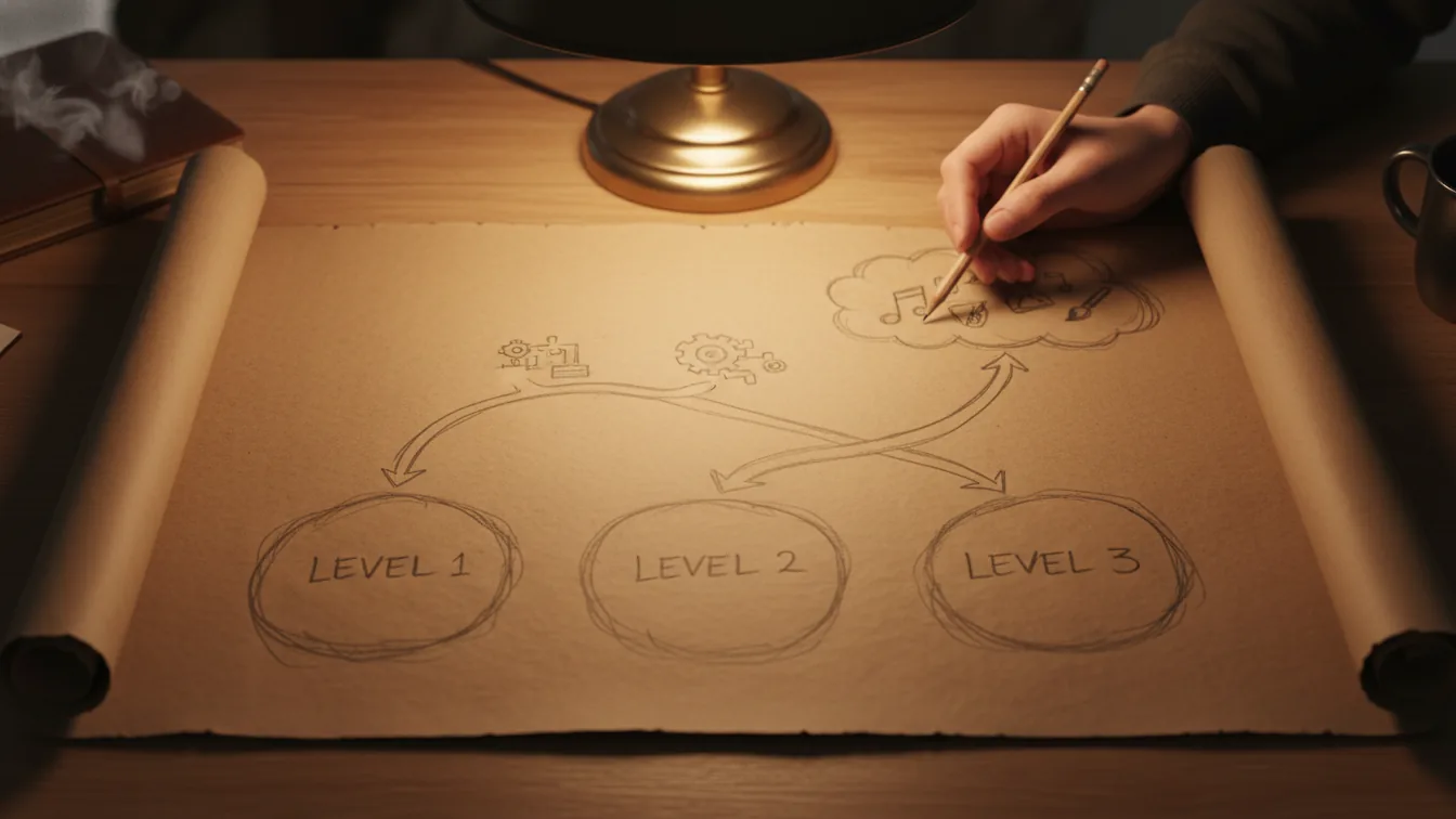 Hand drawing a route on a large paper map