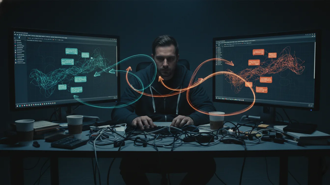Two AI chat screens showing recursion
