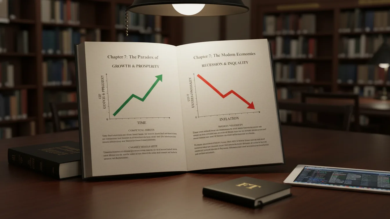 Economics textbook with contradictory charts