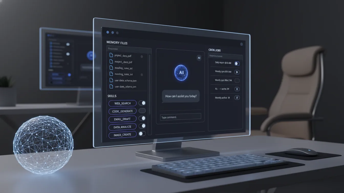Clean AI agent desktop app interface